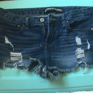 Express distressed shorts